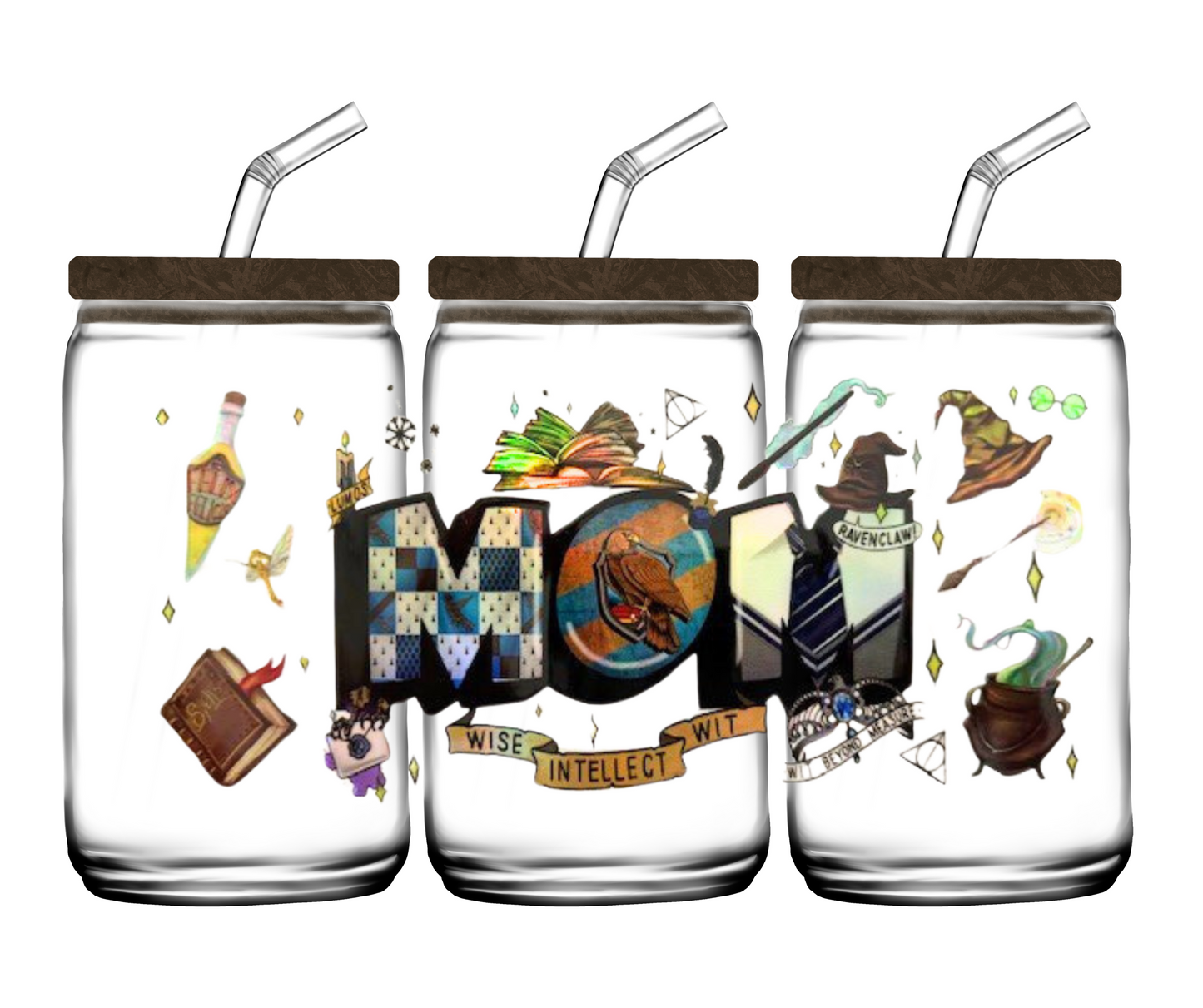 Holographic Ravenclaw MOM 16oz or 20oz Glass Tumbler