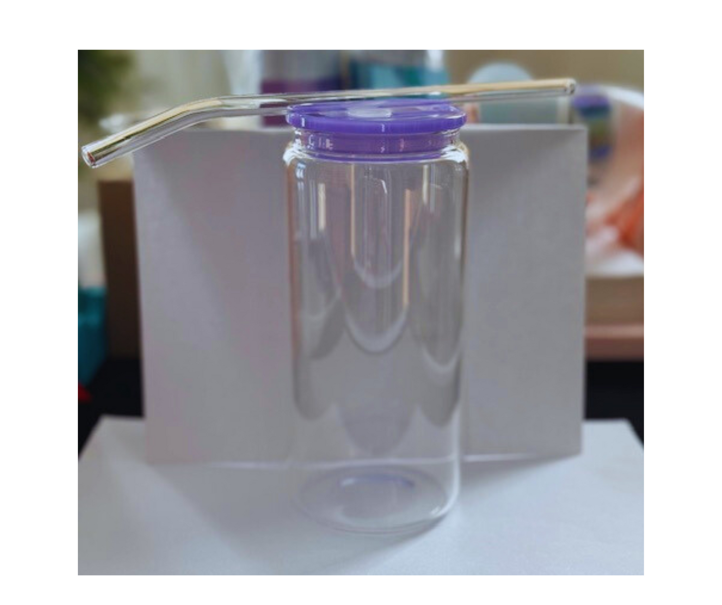 Custom Tumbler - 20oz Glass Tumbler w/ Acrylic Lid and Straw