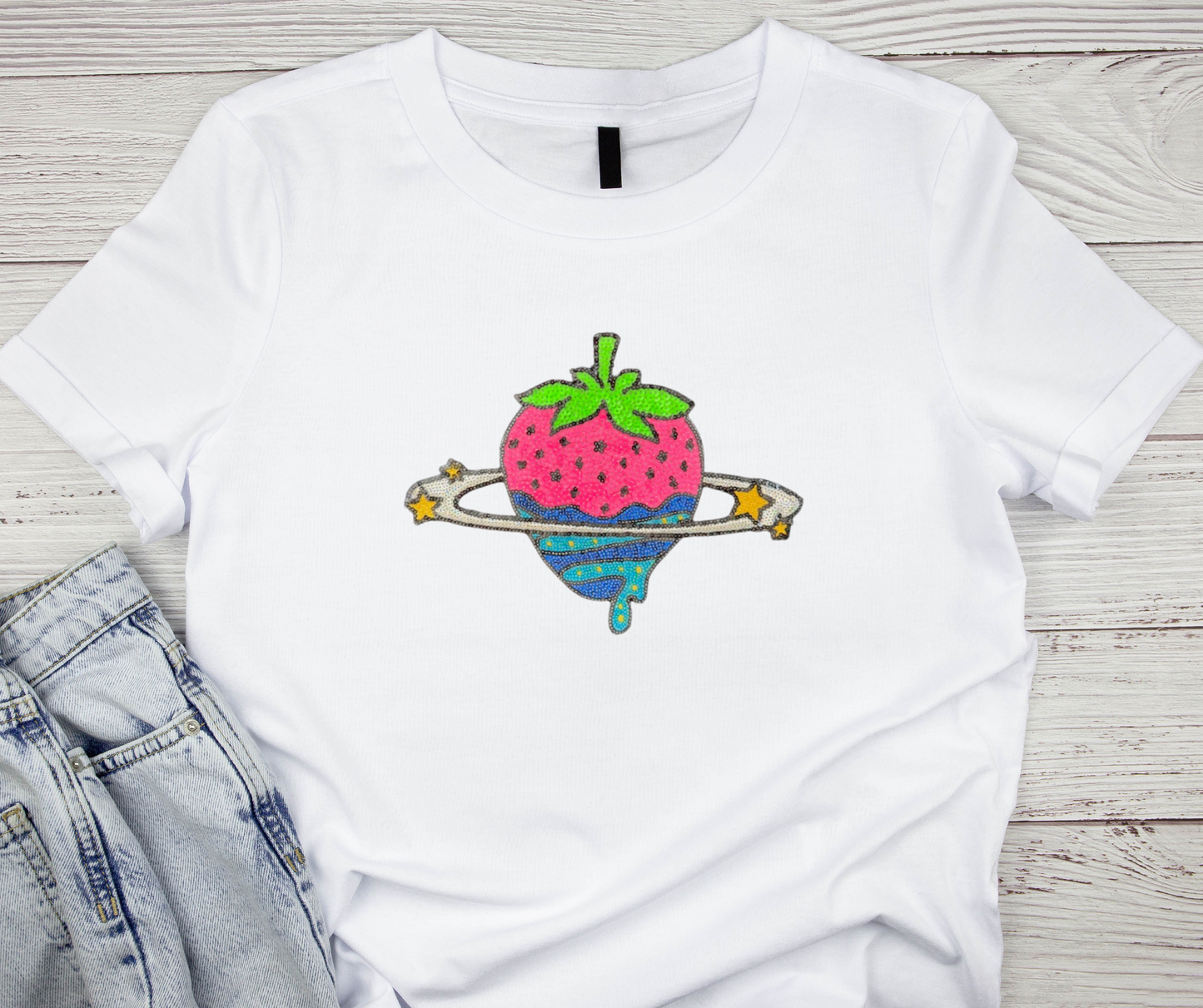 Strawberry Galaxy Iron On Patch