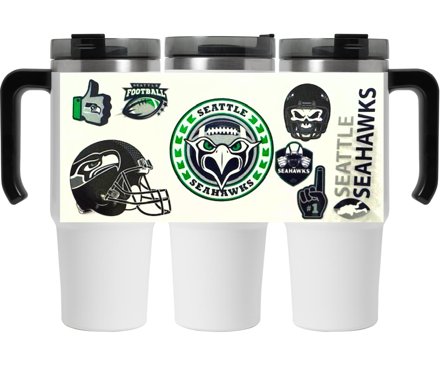 Seattle Seahawks 30oz Custom Stainless Steel Insulated Tumbler