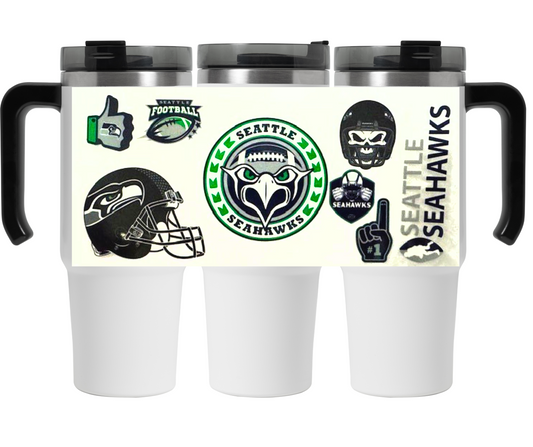 Seattle Seahawks 30oz Custom Stainless Steel Insulated Tumbler
