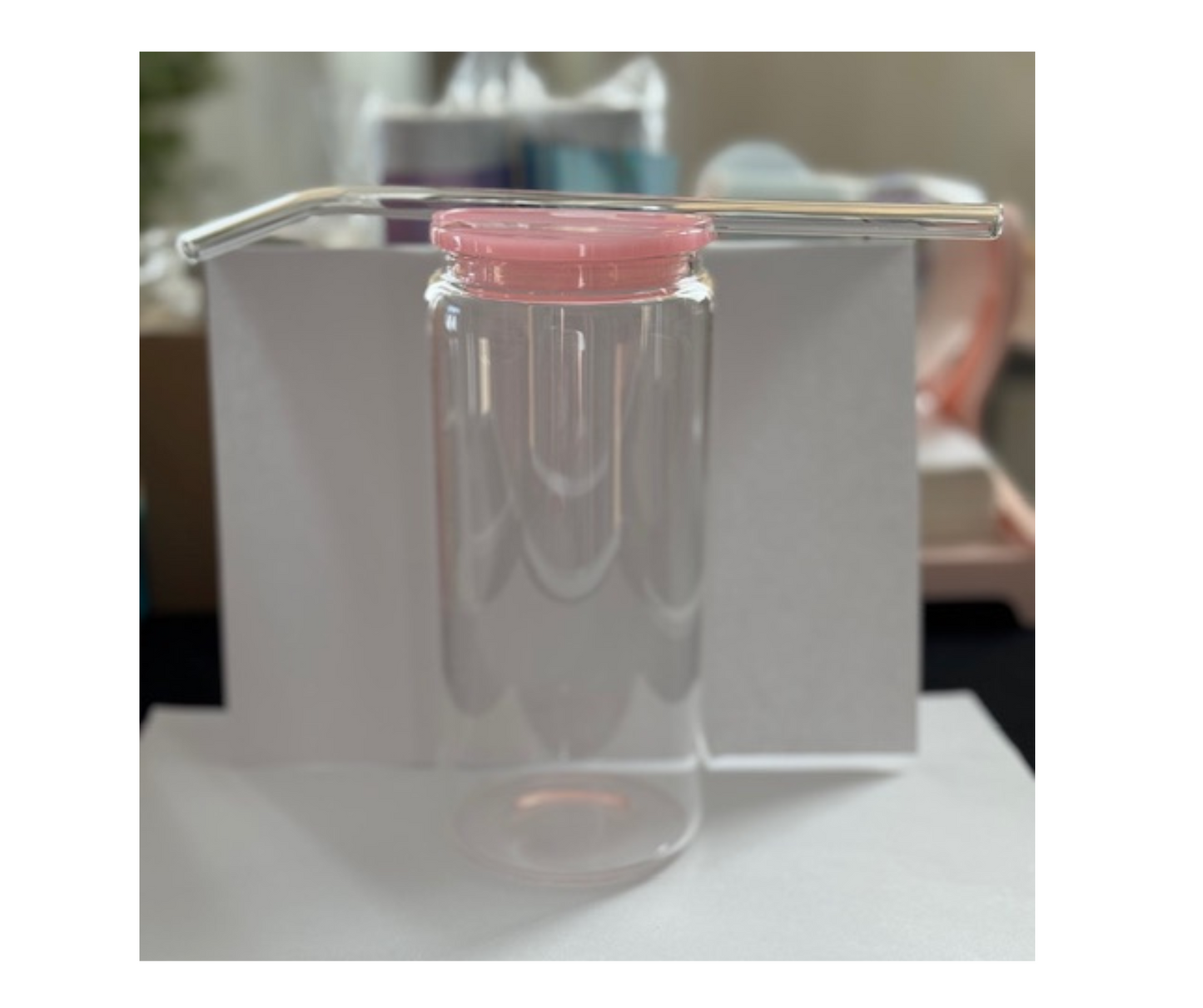 Custom Tumbler - 20oz Glass Tumbler w/ Acrylic Lid and Straw