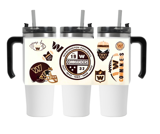 Washington Commanders 30oz Custom Stainless Steel Insulated Tumbler